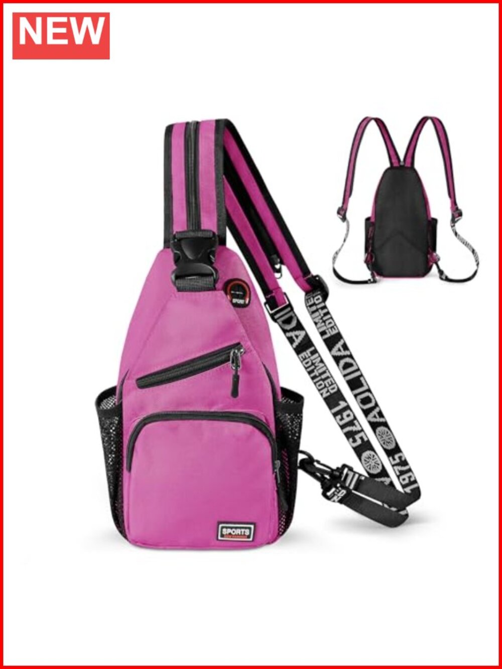 Convertible Sling Backpack Crossbody Chest Bag Travel Hiking Oxford